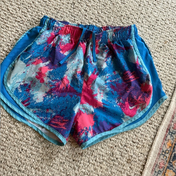 Nike Pants - Nike Dri-fit Womens Medium Running Shorts Colorful Paintball Spots Athletic